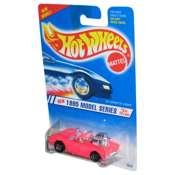 Hot Wheels 1995 Model Series 3/12 Pink '58 Corvette Coupe Toy Car #341