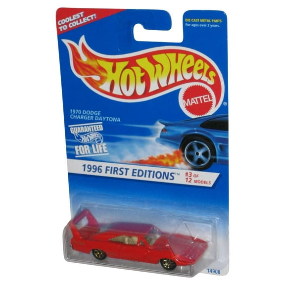 Hot Wheels 1996 First Editions 3/12 1970 Dodge Charger Daytona Red Toy Car #382