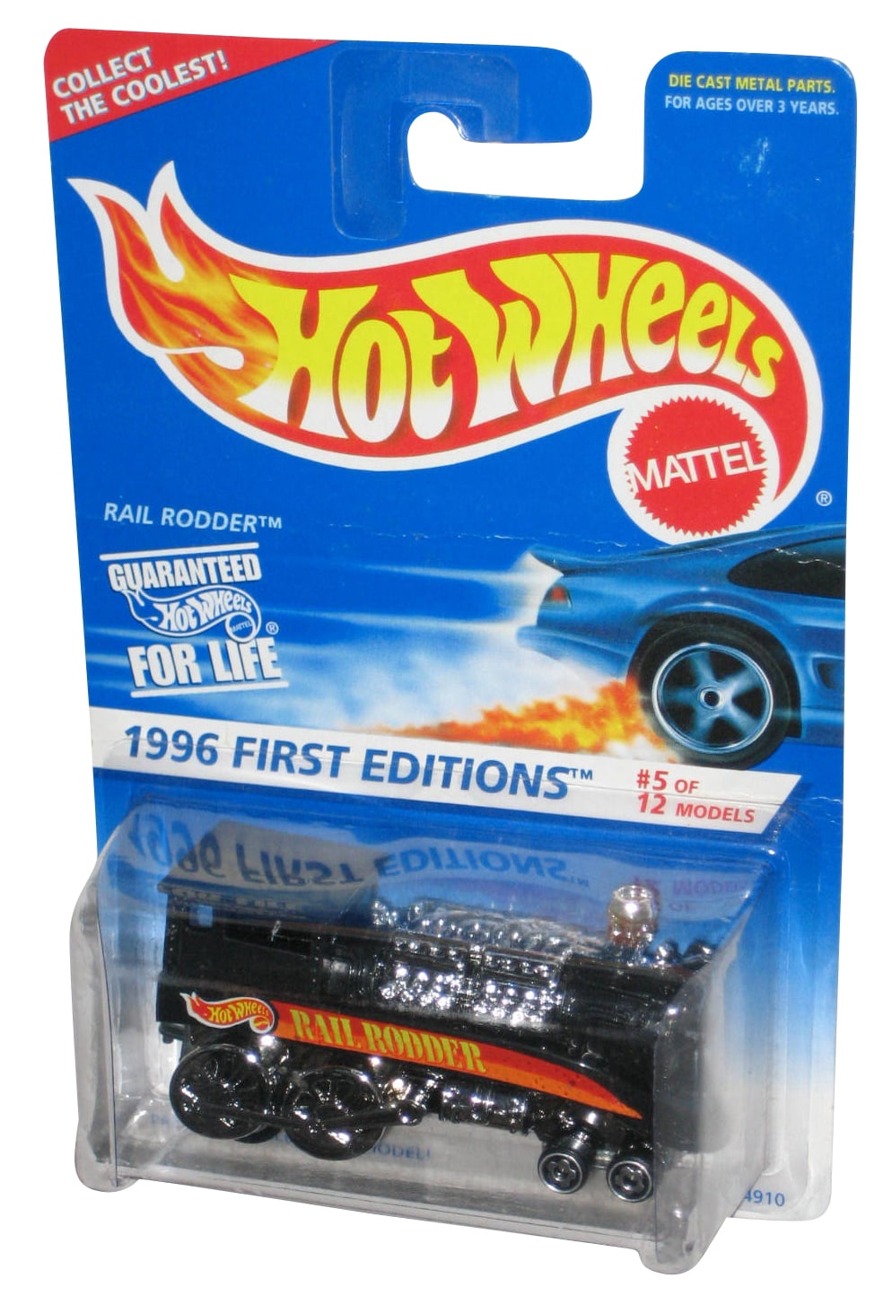 Hot Wheels 1996 First Editions 5/12 Rail Rodder Black Toy Car #370