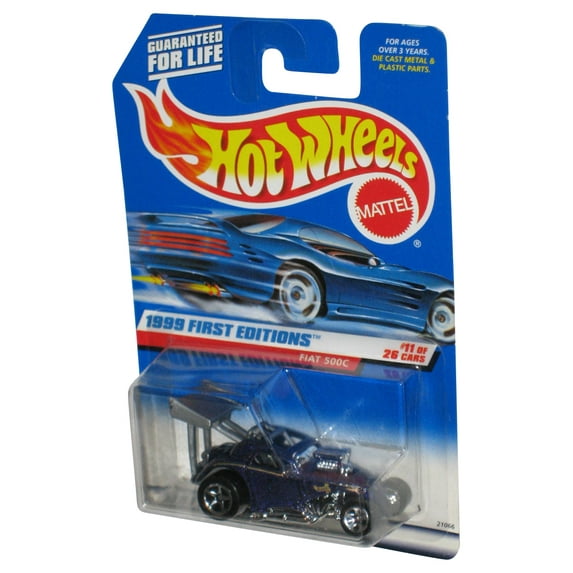 Hot Wheels 1999 First Editions 11/26 Purple Fiat 500C (2003) Mattel Car #919