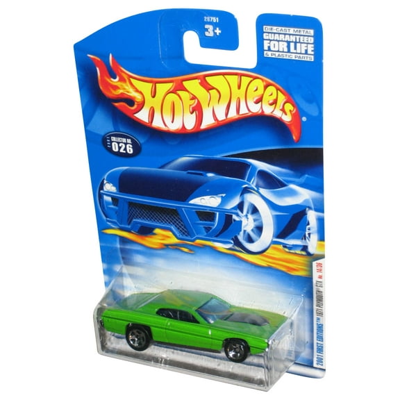 Hot Wheels 2001 First Editions Green 1971 Plymouth GTX Toy Car #026