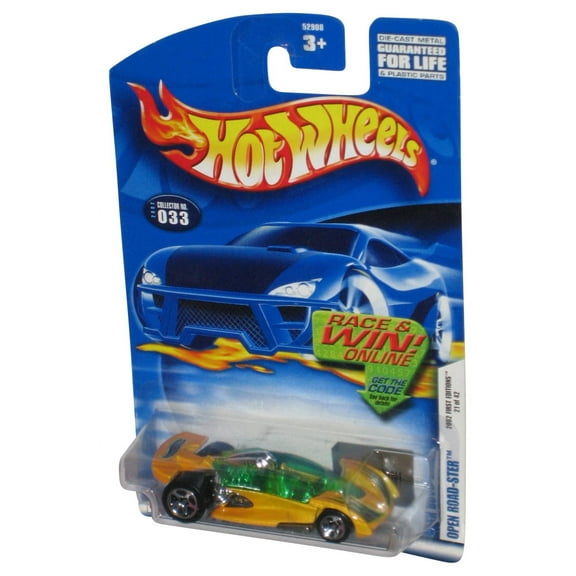 Hot Wheels 2002 First Editions 21/42 Open Road-Ster Yellow & Green Toy Car #033