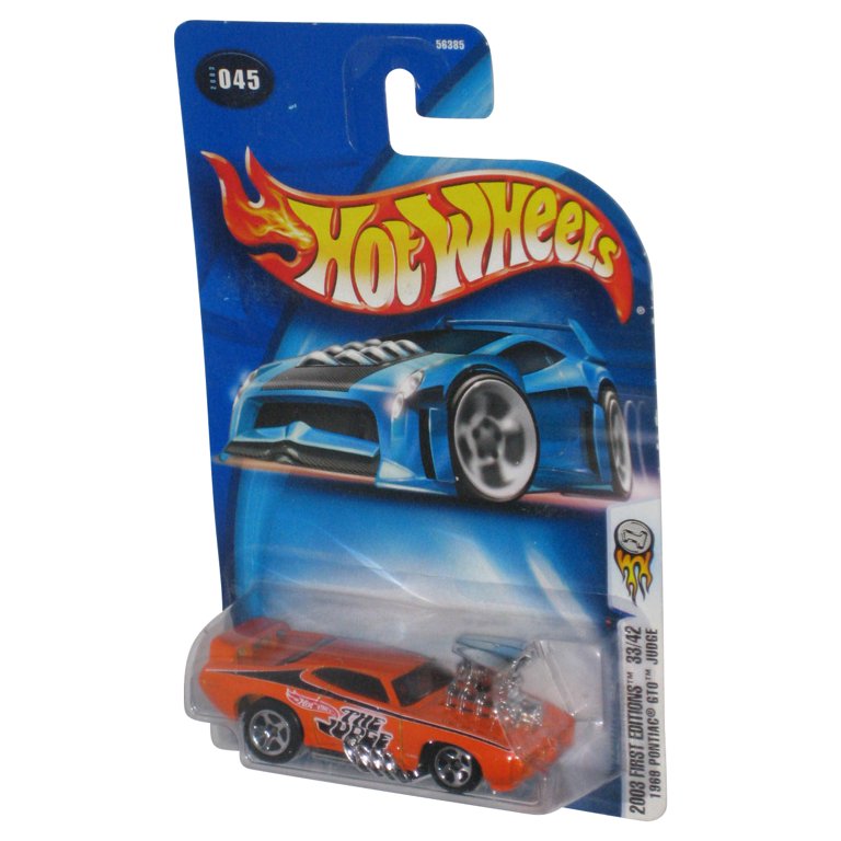 Hot Wheels '69 Pontiac GTO - 2005 1:64 Scale Orange Die Cast Car, 3" Long Collectible Model