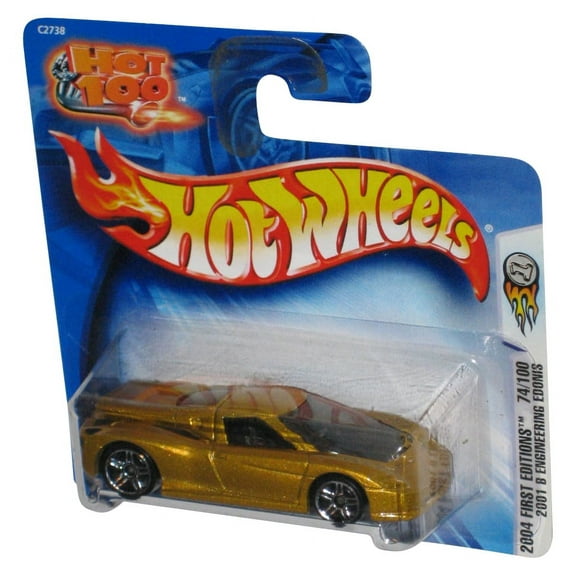 Hot Wheels 2004 First Editions 2001 B Engineering Edonis Hot 100 Gold Car #074 - (Short Card)