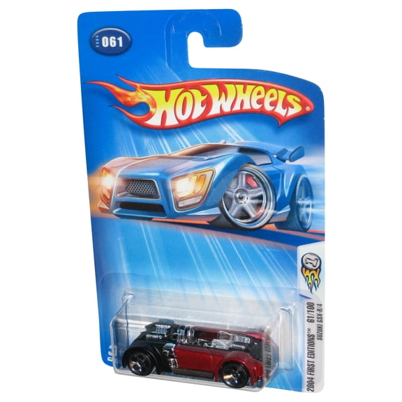 Hot Wheels 2004 First Editions 61/100 Red Suzuki GSX-R/4 Toy Car #061 - (Headlights Card)
