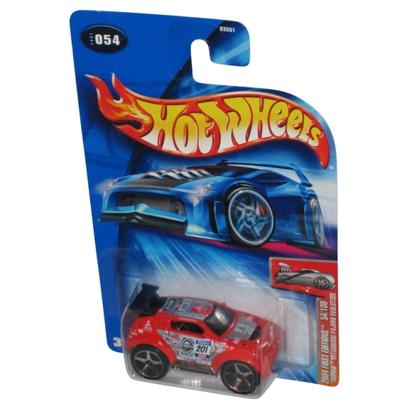 Hot Wheels 2004 First Editions Tooned Mitsubishi Pajero Evolution Red Car #054