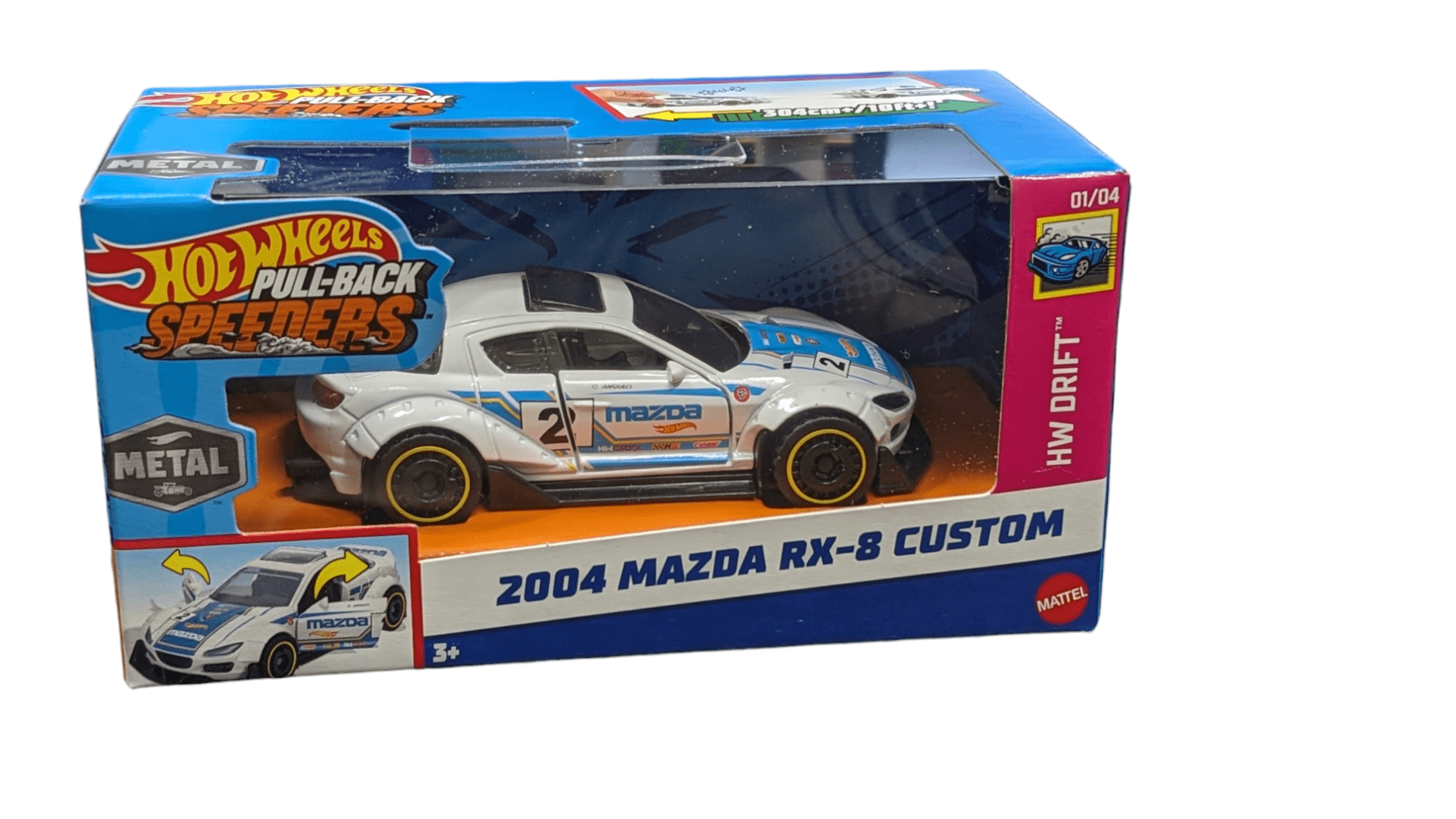 Hot Wheels 2004 Mazda RX-8 Custom Pull-Back Speeders Toy Car