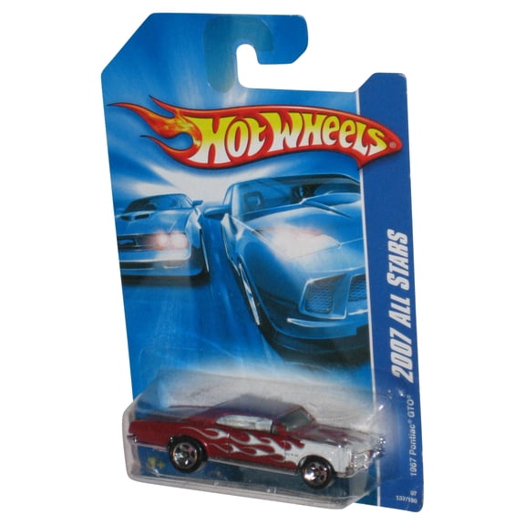Hot Wheels 2007 All Stars Red & White 1967 Pontiac GTO Toy Car 137/180