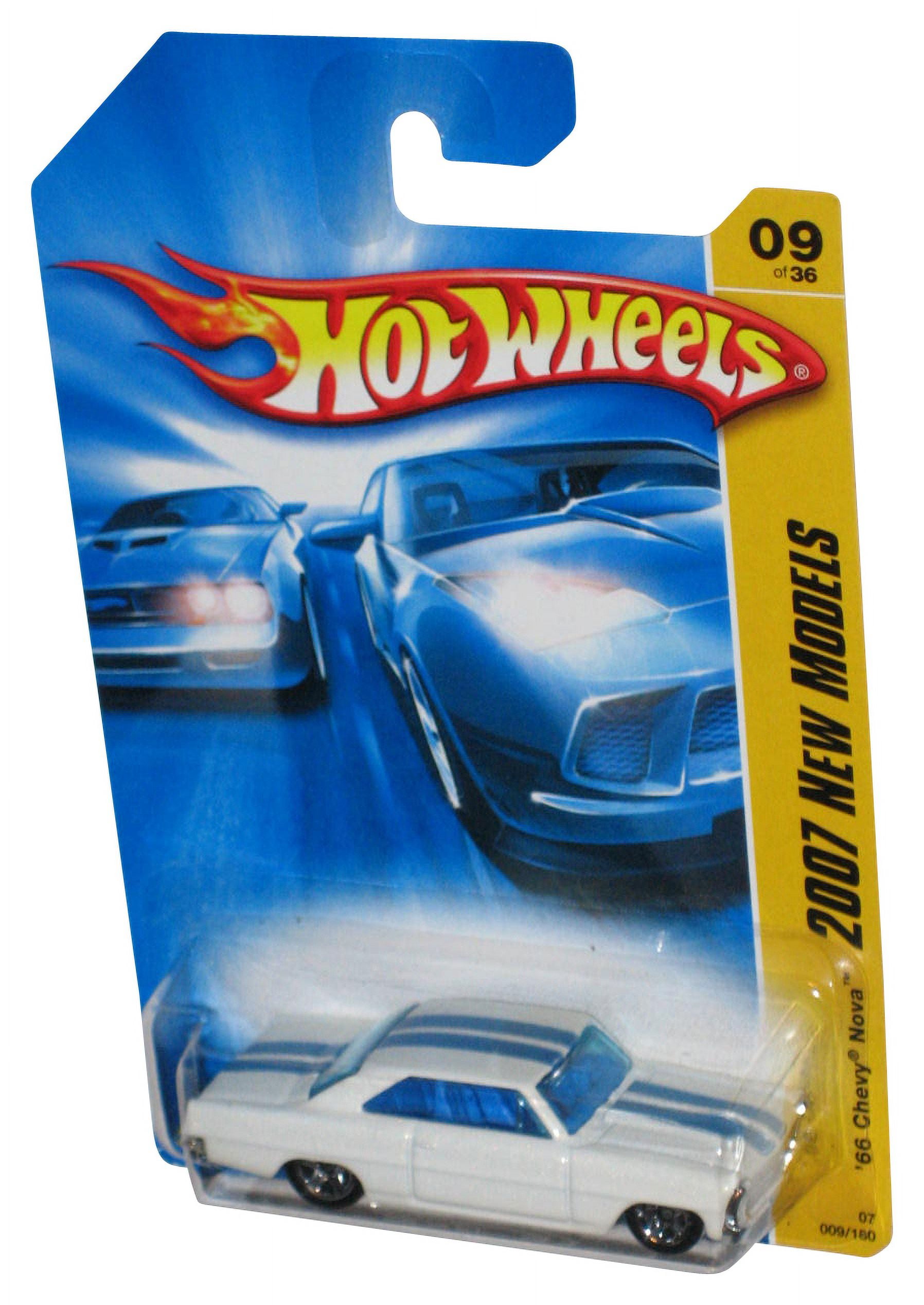 Hot Wheels 2007 New Models 09/36 White '66 Chevy Nova Toy Car 009