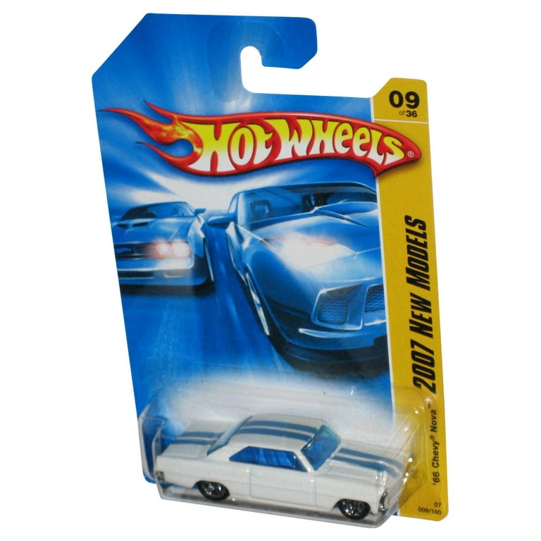Hot Wheels 2007 New Models 09/36 White '66 Chevy Nova Toy Car 009