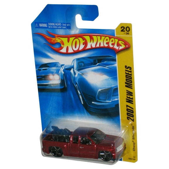 Hot Wheels 2007 New Models 20/36 Red Chevy Silverado Truck Toy 020/180