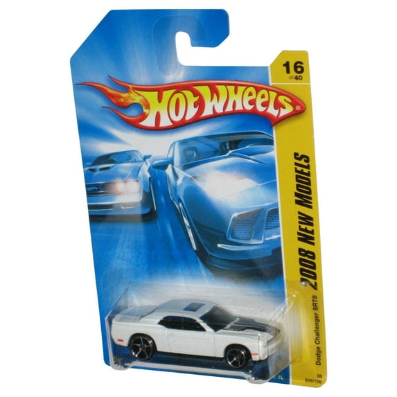Hot Wheels 2008 New Models 16/40 White Dodge Challenger SRT8 Toy Car 016/196