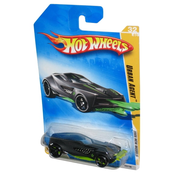 Hot Wheels 2008 New Models 32/40 Black & Green Urban Agent Toy Car 032/196