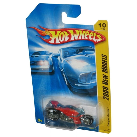 Hot Wheels 2008 New Models Red Canyon Carver Toy Motorcycle Bike 010/196