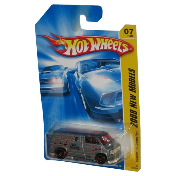 Hot Wheels 2008 New Models Silver Custom '77 Dodge Van Toy 007/196