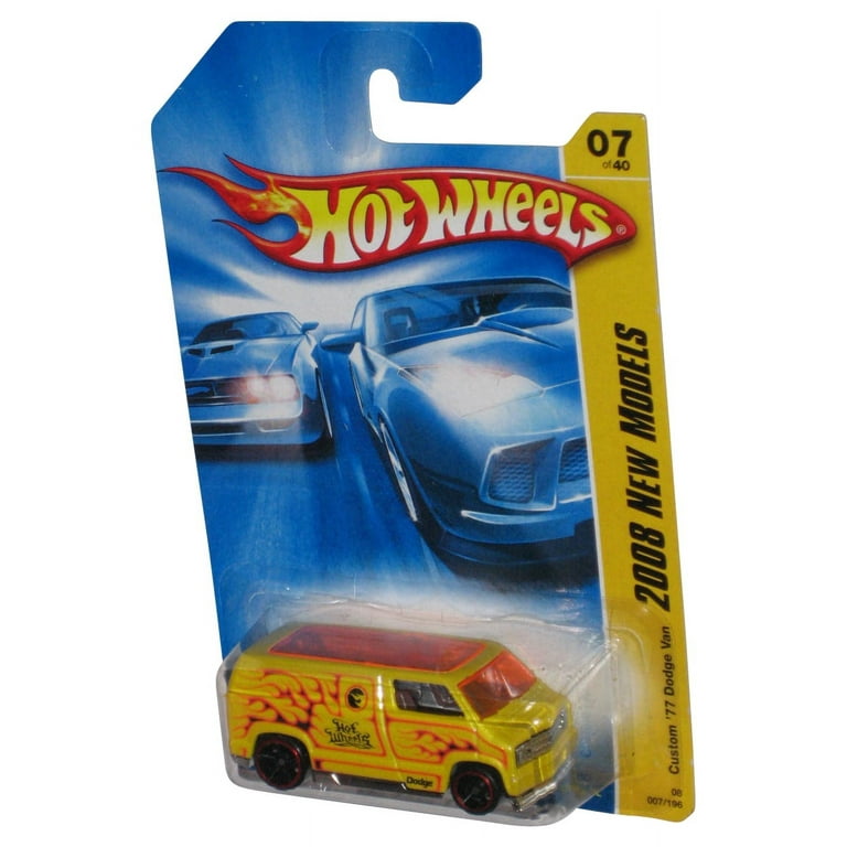 Hot Wheels 2008 New Models Yellow Custom '77 Dodge Van Toy 7/196