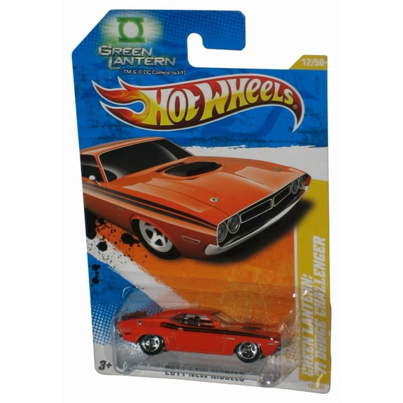 Hot Wheels 2011 New Models 12/50 Orange Green Lantern '71 Dodge Challenger Toy Car 12/244