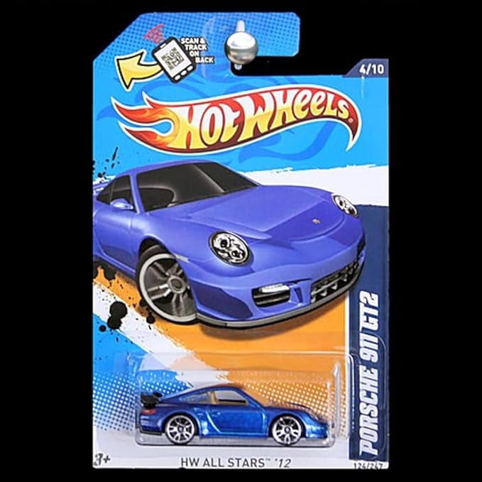 Hot Wheels 2012-124 HW All Stars '12 Porsche 911 GT2 BLUE 1:64 Scale SCAN & TRACK Card