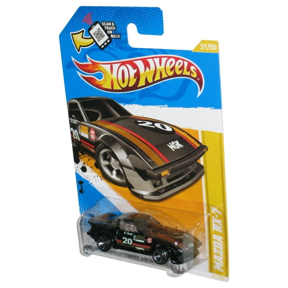 Hot Wheels 2012 New Models 31/50 Black Mazda RX-7 Toy Car 31/247 - (Minor Wear)