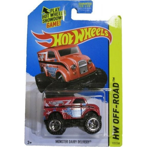 Hot Wheels 2014 Off-Road Daredevils Red Monster Dairy Delivery Truck