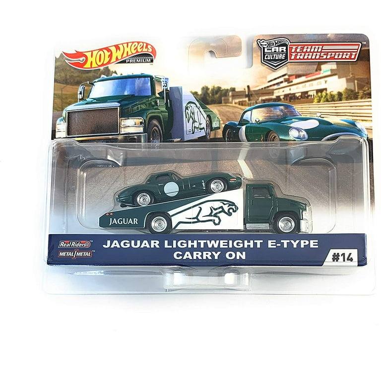 Hot Wheels 2019 Car Culture Team Transport Jaguar E Type Lightweight Carry on 1 64 Scale Diecast Car Set Walmart
