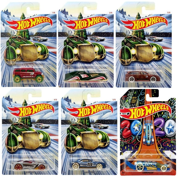 Hot Wheels 2019 Holiday Hot Rods Set of 6 Die-Cast Cars