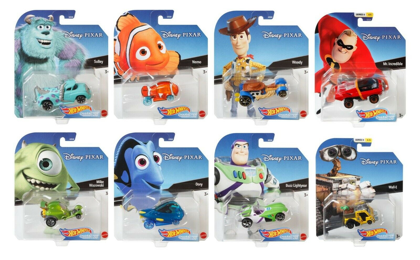 Hot Wheels 2020 Disney Character Cars Case J Set of 8, 1/64 Diecast GCK28-999J