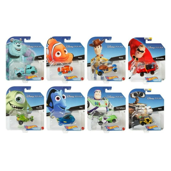 Hot Wheels 2020 Disney Character Cars Case J Set of 8, 1/64 Diecast GCK28-999J