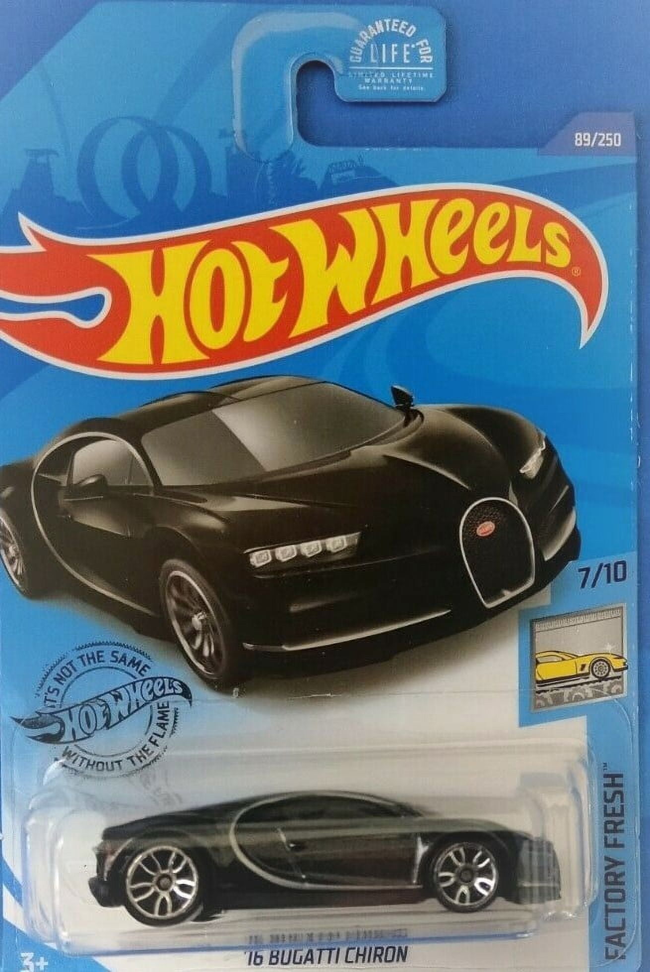 Hot Wheels 2020 Factory Fresh '16 Bugatti Chiron, Black, 1:64 Scale Die-Cast Car (89/250)