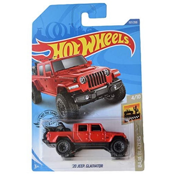 Hot Wheels 2020 Jeep Gladiator 157/250, Red, 1:64 Scale Die-Cast Toy Vehicle