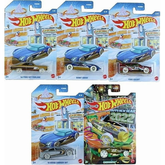 Hot Wheels 2021 Winter Holiday Hot Rods Complete Set of 5 Diecast Vehicles