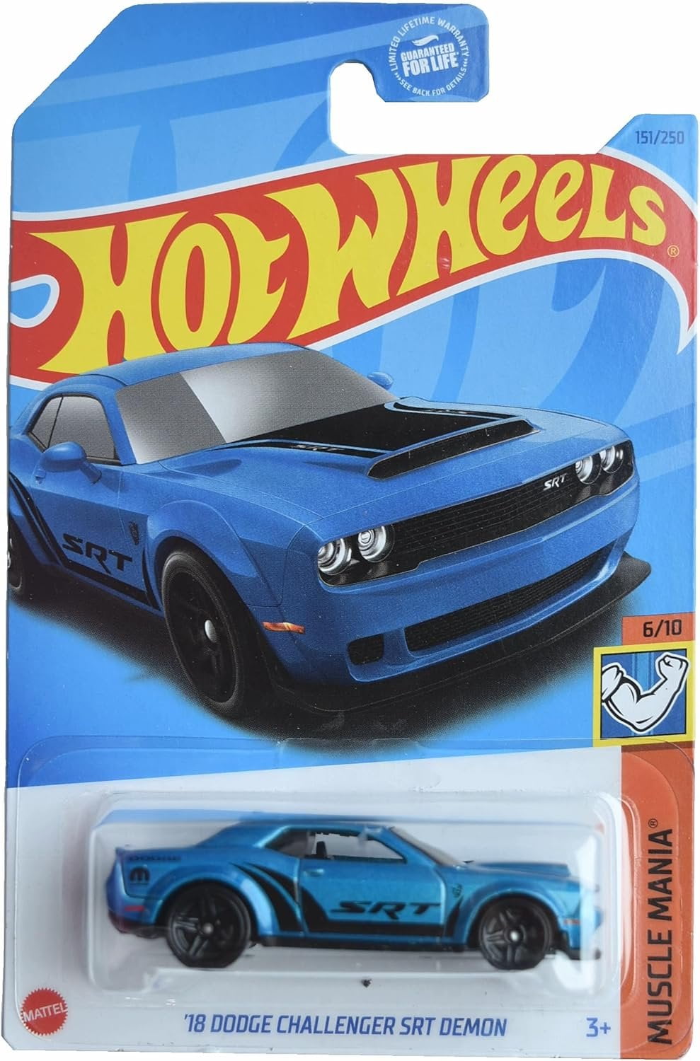 Hot Wheels '18 Dodge Challenger SRT Demon, Muscle Mania 6/10 [Blue