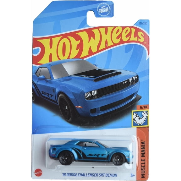 Hot Wheels '18 Dodge Challenger SRT Demon, Muscle Mania 6/10 [Blue] HCW30-M9C0P