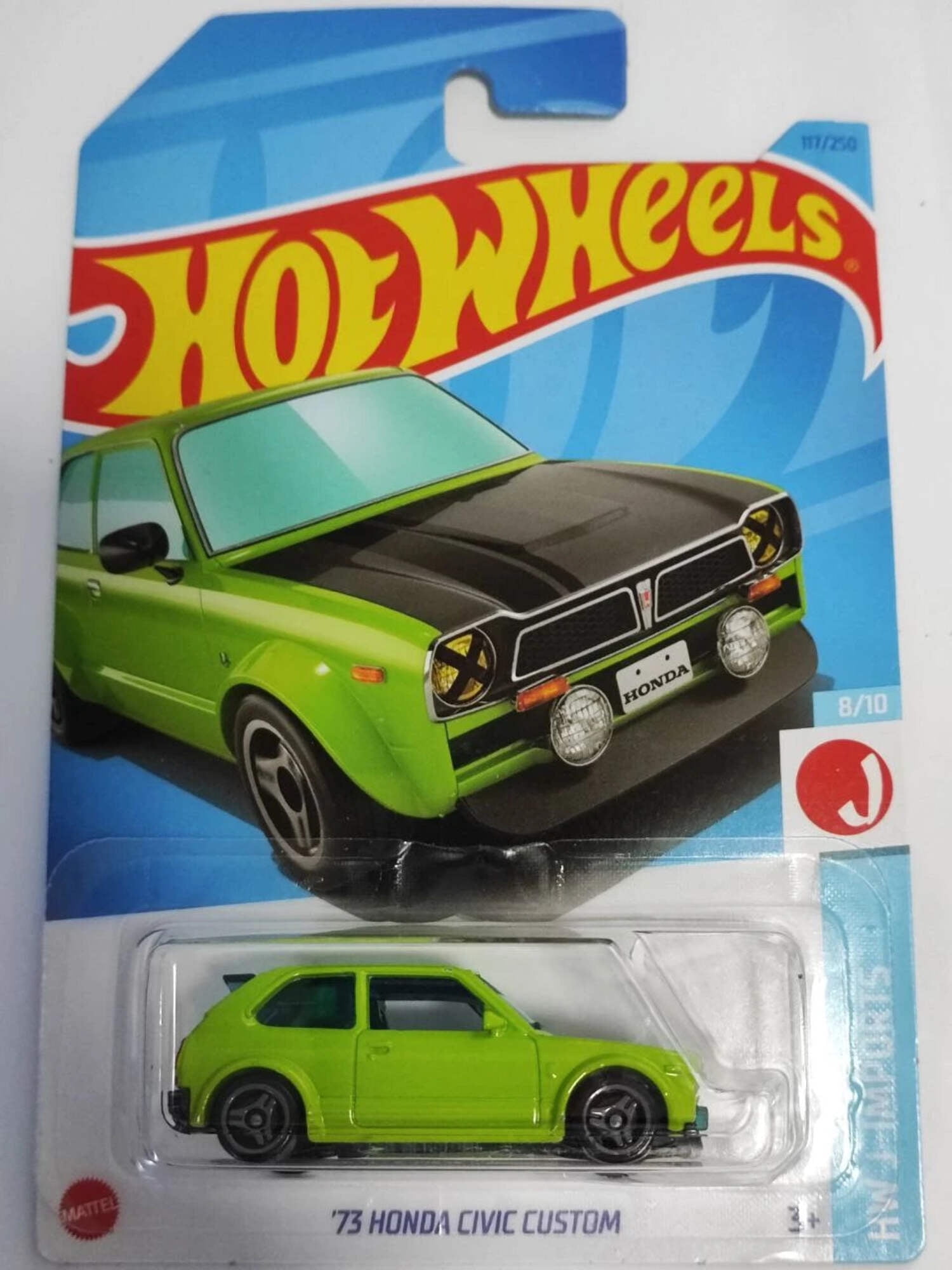 ミニカー Hot Wheels 2023 Collector Edition Honda Mattel Hot Wheels 2023 73 Honda Civic Custom Green, Die-Cast 1:64