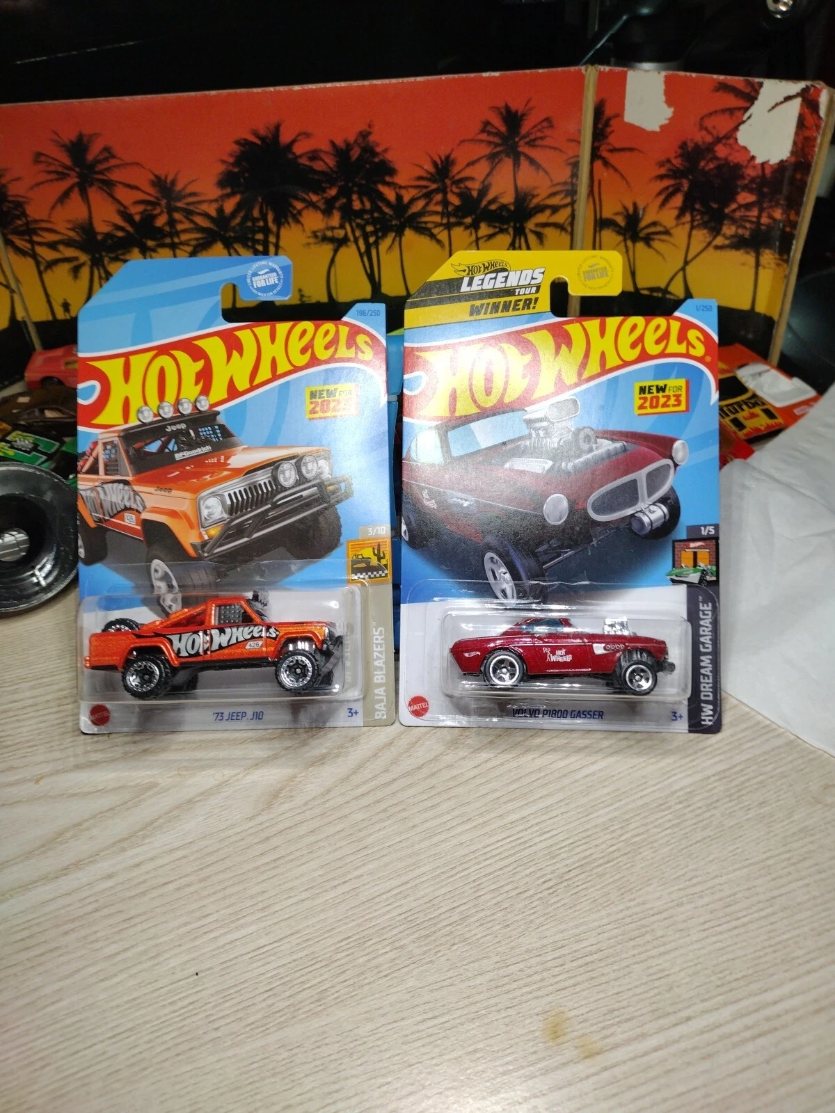 Hot Wheels 2023 Carded 73 Jeep J10 & Volvo P1800 Gasser Malaysia 2 Car Lot