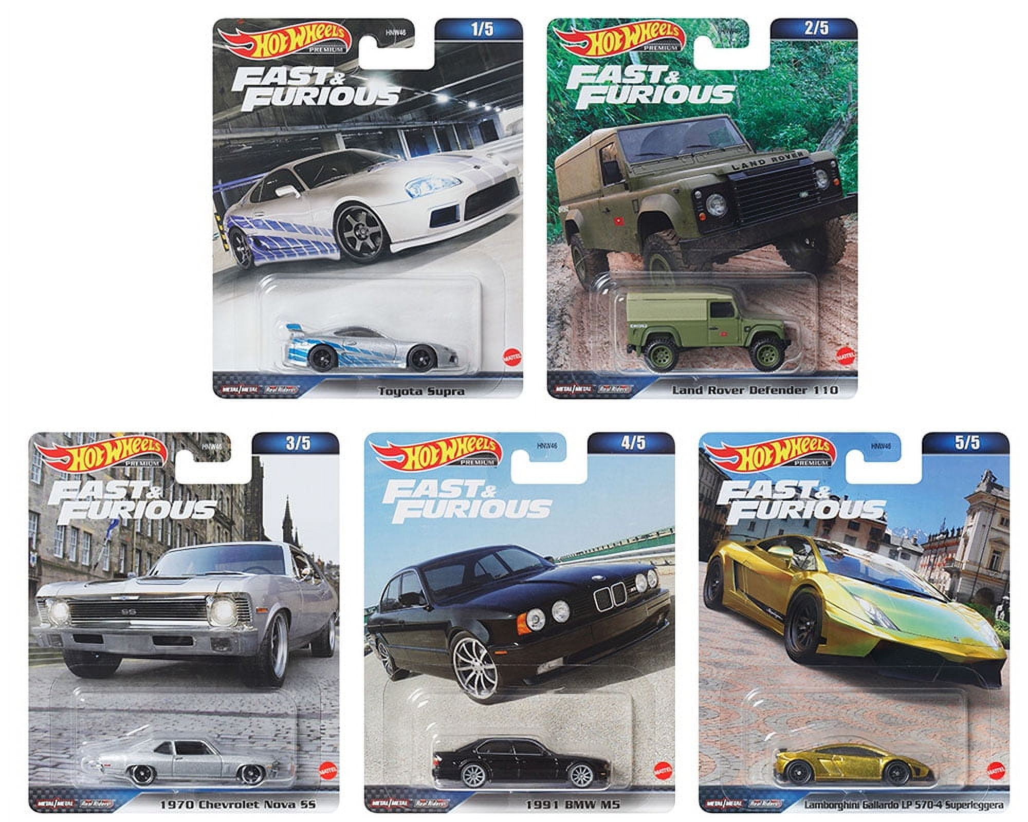 Hot Wheels 2023 Premium Fast & Furious C Case, Set of 5 Cars, HNW46-956C