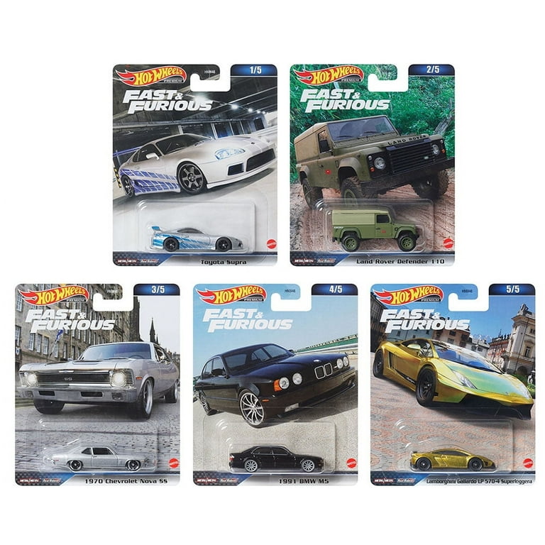 Hot Wheels 2023 Fast & Furious Premium Set, 5 Real Rider Die