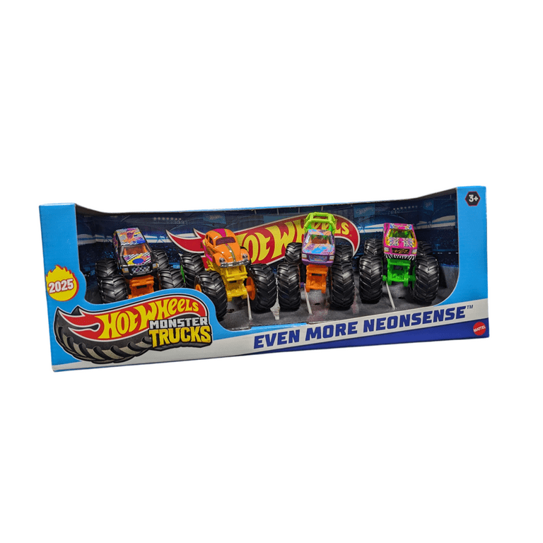 Hot Wheels 2025 Monster Trucks Set of 4-Pack 1:64 Scale Even