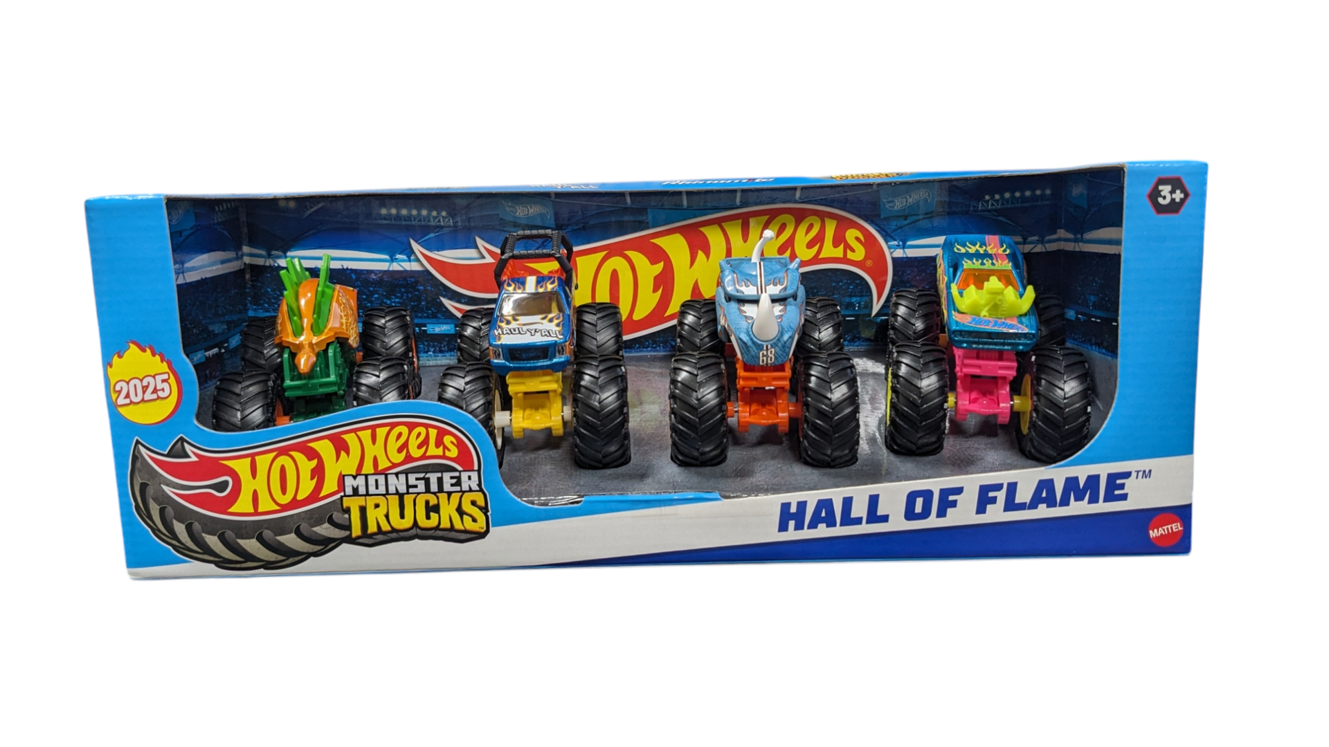 Hot Wheels 2025 Monster Trucks Set of 4-Pack 1:64 Scale Hall of