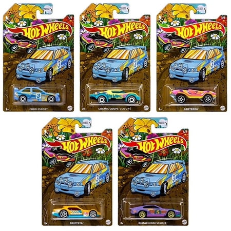 Hot Wheels 2026 Spring / Easter Ford Escort, Cosmic Coupe, Geoterra, Driftsta & Dimachinni Veloce Diecast Car Set