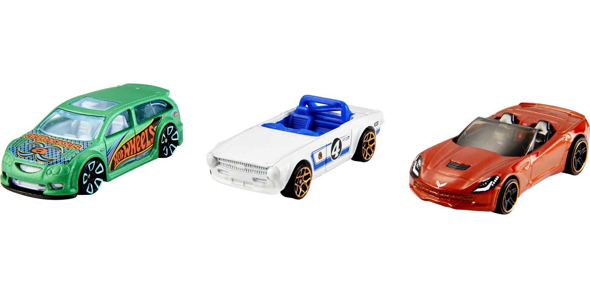 Hot Wheels 3-Car Pack, Multipack of 3 Hot Wheels Vehicles, Gift for Kids 3 Years & Up (Styles May Vary) - image 1 of 6
