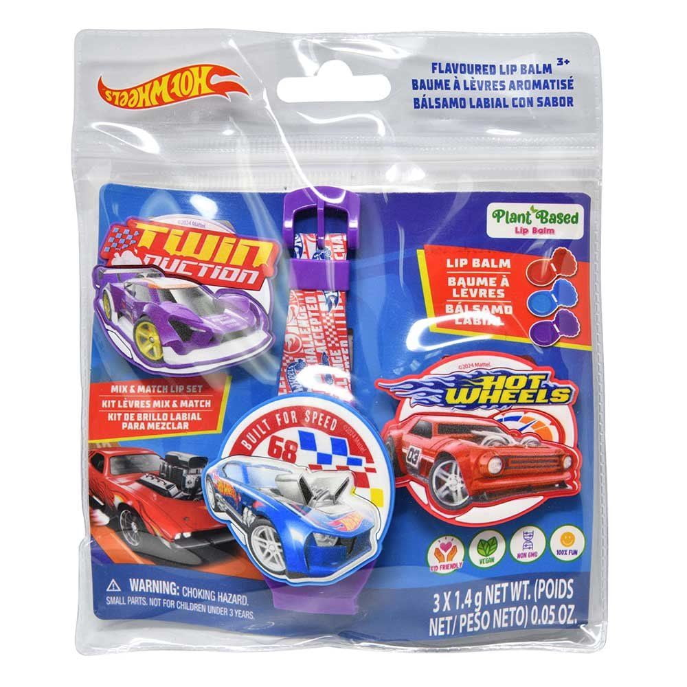 Hot Wheels 3-Piece Plant-Based Flavored Lip Balm Set, Mix & Match Car ...