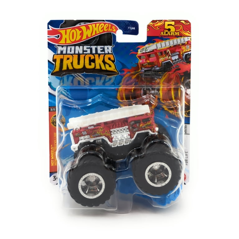 Hot Wheels 5 Alarm Monster Trucks Live 3/8 Red 1:64 Scale Die-Cast