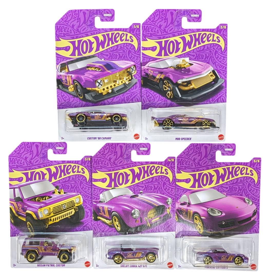 Hot Wheels 5 car set Pearl and Chrome Vehicle 2025 Mix 2