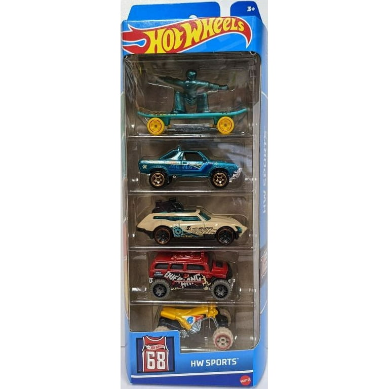 Mattel Set of 5 Toy Cars Hot Wheels HW Sport Multicolor