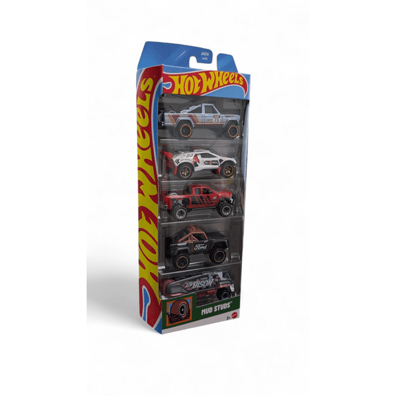 Hot Wheels 5 pack Mud Studs Chevy Silverado Off Road Custom Ford Bronco