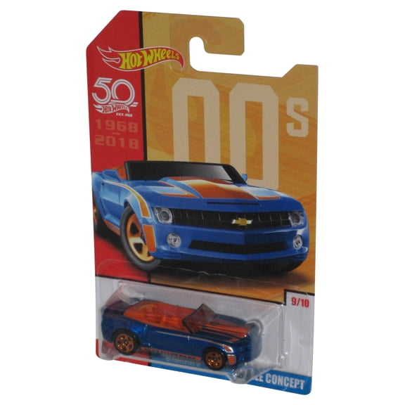 Hot Wheels 50th (2017) 00's Blue Camaro Convertible Concept Toy Car 9/10
