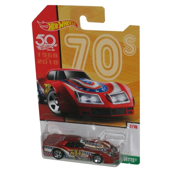 Hot Wheels 50th (2017) Red '76 Greenwood Corvette 70s Toy Car 2/10
