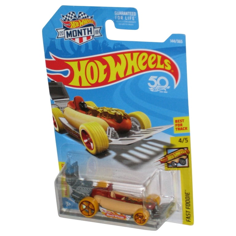 Hot Wheels 50th Fast Foodie 4 5 Street Wiener 2018 Hot Dog Toy Car 144 365 Damaged Packaging Walmart