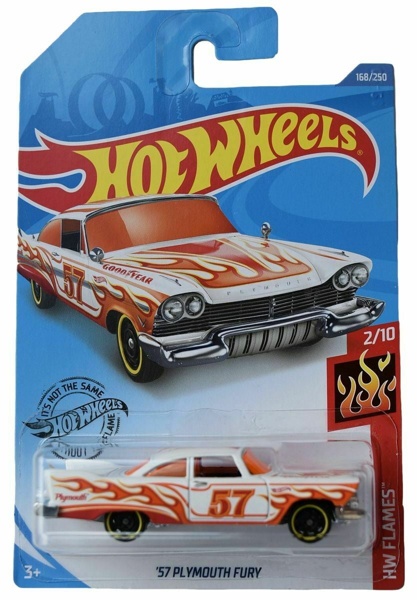 Hot Wheels '57 Plymouth Fury (White with Orange Flames) HW Flames